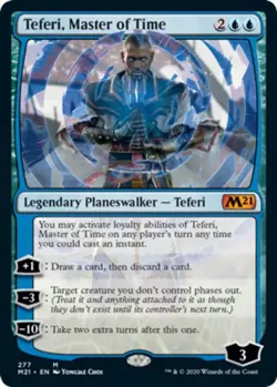 1 x Teferi, Master of Time (277) - Alternate Art - Core Set 2021 - Light Play - - Image 1