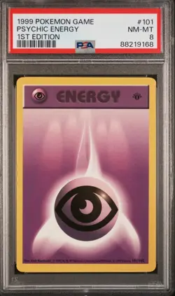 1999 Pokemon Game #101 Psychic Energy 1st Edition PSA 8 NM-MT Base Set - Image 1