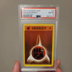 1999 Pokemon Game #97 Fighting Energy 1st Edition PSA 8 NM-MT Base set - Image 3