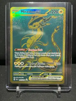 Miraidon ex 243/091 Gold Hyper Rare Pokemon 2024 Paldean Fates NM - Image 1