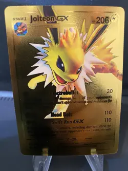 Jolteon GX Gold Foil Pokemon Card Fan Art Collectible - Image 1