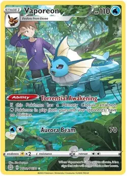 Vaporeon TG02/TG30 Trainer Gallery Set Brilliant Stars Pokemon Card - Image 1