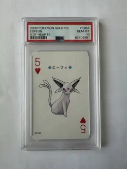 Pokemon - Espeon 5 of Hearts, Gold Ho-oh Back Poker Deck #196A PSA 10 - Image 1