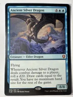 Ancient Silver Dragon Commander Battle for Baldur's Gate Magic The Gathering - Image 1