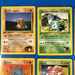 1st Edition LOT of 10 Vintage Pokemon cards Jungle, Meowth, Paras, Venonat, - Image 2