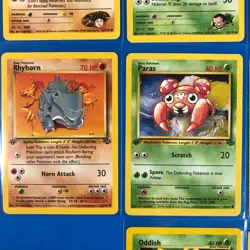 1st Edition LOT of 10 Vintage Pokemon cards Jungle, Meowth, Paras, Venonat, - Image 4