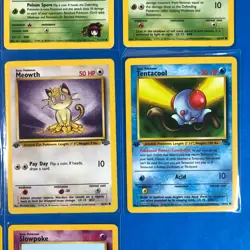 1st Edition LOT of 10 Vintage Pokemon cards Jungle, Meowth, Paras, Venonat, - Image 5