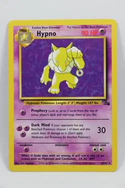 Pokemon TCG Hypno Fossil 23/62 Regular Unlimited Rare- LP - Image 1
