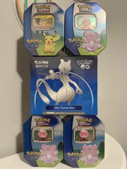 SEALED LOT - Pokemon GO Elite Trainer Box + x4 Tins - Pokemon TCG - ETB - Image 1