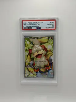 PSA 10 Gem Mint HISUIAN GROWLITHE #181 - 2024 POKEMON TWM EN-TWILIGHT MASQUERADE - Image 1