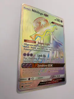 Pokemon Card - Nihilego GX 114/111 S&M Crimson Invasion *NM* Rainbow Rare - Image 3