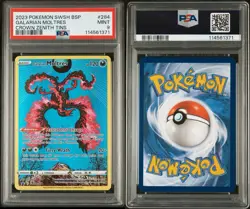 PSA 9 GALARIAN MOLTRES #284 POKEMON 2023 SWSH BLACK STAR PROMO CROWN ZENITH TINS - Image 3