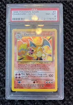 1999 Pokemon Game #4 Base Set Charizard - Holo NM - MT PSA 8! - Image 1