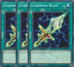 Yugioh - Lightning Blade x 3 - 1st Edition NM - Free Holographic Card - Image 1