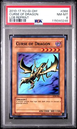 2010 Yu-Gi-Oh! Curse Of Dragon Legend of Blue Eyes LOB Reprint Super Rare PSA 8 - Image 1