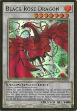 Yugioh! LP Black Rose Dragon (Alternate Art) - MGED-EN026 - Premium Gold Rare - - Image 1