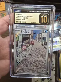 CGC 10 PRISTINE Slowpoke AR 082 Violet EX SV1v Japanese Art Rare Pokemon Card - Image 1