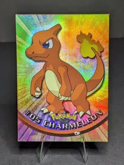 Topps Pokemon Series 1 Rainbow Foil Black logo Charmeleon #5 - Image 1