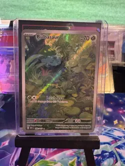 Pokemon TCG Bulbasaur 166/165 SV Rare Illustration Card English Edition - Image 1