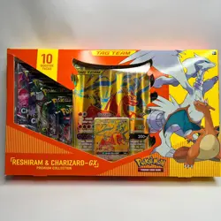 Pokemon TCG Reshiram & Charizard GX Premium Collection Box DAMAGED BOX SEALED - Image 1