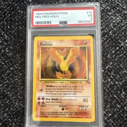 PSA 3 1999 POKEMON FOSSIL #12 MOLTRES-HOLO Fast & Free Delivery! - Image 1