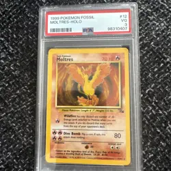 PSA 3 1999 POKEMON FOSSIL #12 MOLTRES-HOLO Fast & Free Delivery! - Image 2