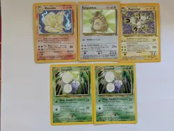 Pokemon TCG Mixed lot of 5 Holofoils vintage 1999 to 2000 Ninetales Kangaskhan + - Image 1