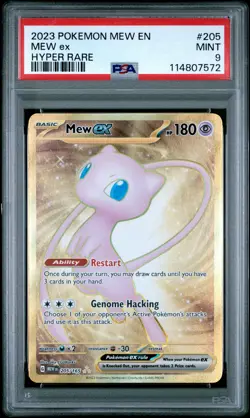 2023 POKEMON MEW EN-151 HYPER RARE #205 MEW EX PSA 9 - Image 1