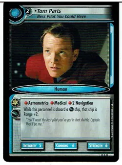 STAR TREK CCG 2E CAPTAIN'S LOG RARE CARD TOM PARIS 10R84 ex - Image 1