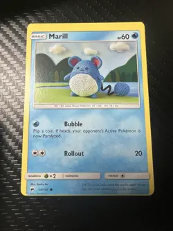 Marill Burning Shadows * MISCUT ERROR * NM Alignment Dots Pokemon Card 2017 Rare - Image 1