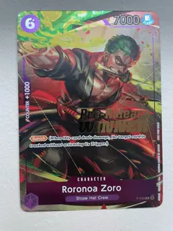 One Piece TCG Roronoa Zoro P-045 Pre-Release Winner Promo Card - Image 1