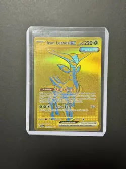 Iron Leaves EX Gold Secret Rare Pokemon Card 176/137 - Holo Mint/NM SV - Image 1