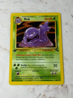 MUK 28/62 1ST EDITION POKEMON TCG GYM HEROES BASE SET LP CARD - Image 1