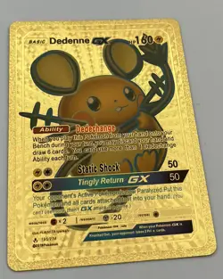 Dedenne GX - Gold Foil Pokemon Card Fan Art Card HP160 - Image 1