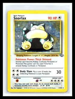 💥 Snorlax - 11/64 - Holo Foil - Fossil Set - Pokemon 1999 Vintage Card - Image 1