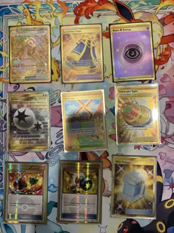 POKEMON TCG GOLD SECRET RARE 9 CARD LOT NM/M - Image 1