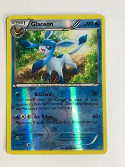 Pokemon Card Furious Fists Reverse Holographic Glaceon 19/111 Moderately Played - Image 1