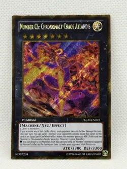 Yugioh! Number C6: Chronomaly Chaos Atlandis PGLD-EN018 Gold Secret Rare NM - Image 1