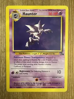 Haunter - 21/62 - Pokemon Fossil Unlimited Rare Card WOTC VLP - Image 1