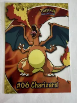 #06 CHARIZARD #PC 3 Clear Card Pokemon TV Animation Topps 2000 Near Mint Vintage - Image 1
