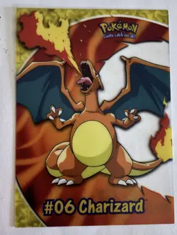 #06 CHARIZARD #PC 3 Clear Card Pokemon TV Animation Topps 2000 Near Mint Vintage - Image 2
