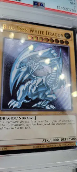 Yu-Gi-Oh! PSA 7 Blue-Eyes White Dragon OP28-EN001 Ultimate Rare NM - Image 3
