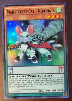 YuGiOh Majespecter Cat - Nekomata DOCS-EN025 Super Rare Unlimited Edition NM - Image 1