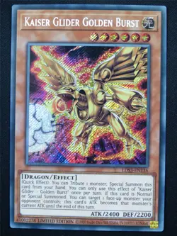 Kaiser Glider Golden Burst LDS3 Secret Rare - 1st ed Yugioh Card #4IJ - Image 1