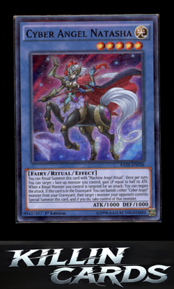1st Edition Cyber Angel Natasha RATE-EN036 Super Rare Raging Tempest YuGiOh Card - Image 1