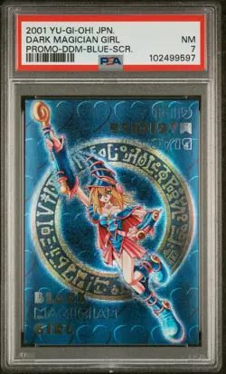 Yugioh Dark Magician Girl Secret Rare Japanese DDM Blue Promo PSA 7 NM - Image 1