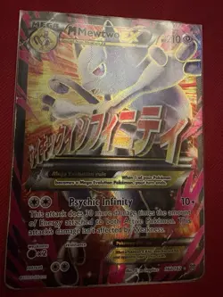 Mega-Mewtwo-EX TCG Full Art Holo Pokemon Card 160/162 Ultra Rare Damaged - Image 1