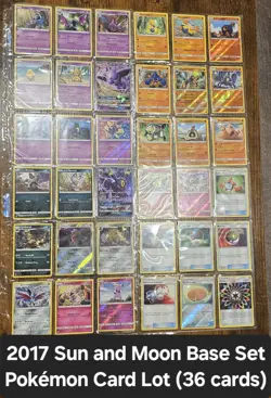 2017 Sun and Moon Base Set Pokemon Card Lot - 36 cards (ESPEON GX, UMBREON GX) - Image 1