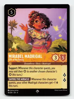 Mirabel Madrigal 18/204 Super Rare Ursula's Return Lorcana Card - Image 1