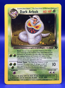 2000 Pokemon Card Team Rocket Dark Arbok 2/82 Holo Unlimited Holo Rare MP - Image 1